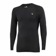 Diadora Mens Adults Thermal Compression Lite Skins Long Sleeve Tee Top Black