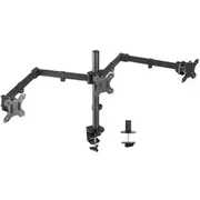 LUMI DTM12-C034N Triple Monitor Economy Articulating Stand Steel, Aluminum Powder Coating Matte Black [DTM12-C034N]