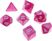 CoudarTitie 7pcs Polyhedral Dice for for Dungeons and Dragons Dice Party Games, Rose, as described