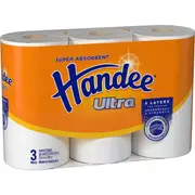 Handee Ultra Paper Towel White 2 Ply 180 Sheets 3 pack