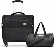 Swiss Military Combo Pack of Soft Sided Laptop Roller Case and Duffle Bag, Laptop Trolley Bag 32 Liters Black Color, LTB7 and DB8, Black, Luggage, Black, LTB7+DB8, Luggage