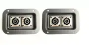 2 Pieces Metal Speaker Jack Plates W/ Dual SpeakOn NL8MPR Connectors 5"x3.5"