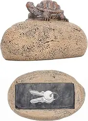Resin Tortoise Stone Key Hider, Decorative Fake Rock Key Hider Box, Outdoor and Indoor Garden Ornament, Waterproof Hidden Storage, Large Faux Stone Design