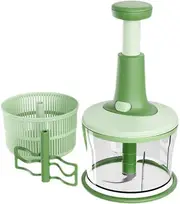 Manual Food Chopper 1200ML � Hand Pull Meat Grinder, Veg Slicer, Dumpling Filler