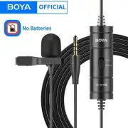 BY-M1S 3.5mm TRRS Lavalier Microphone for Smartphone PC Camera Lapel Mic Re