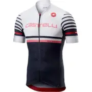 Men Castelli Rosso Corsa Free AR 4.1 Full Zip Cycling Bike Jersey size XL white