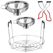 4 Pieces Canning Kit, 1PC Canning Rack+ 1PC Canning Jar Lifter Tong+ 2PC5136