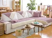 Multi-Size Pet Dog Couch Sectional Quilted Cotton Furniture Protectors Covers for Sofa, Loveseat | Backing and Armrest Sold Separately | Violet, 36" W x 63" L (90 x 160cm)