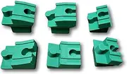 SpeedFreakCNC 6pc Duplo to Brio Compatible Bridges & Hills Adapter Set (Green)