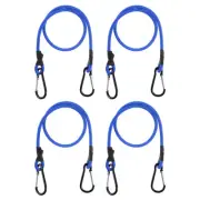 4 Pack Bungee Cords with Hooks 20" Straps Strong Elastic Rope Blue