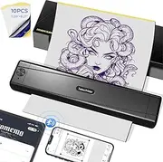 TATTMUSE Bluetooth Tattoo Printer, Tattoo Stencil Printer, Stencil Printer with 10 Pieces Paper, Tattoo Transfer Printer with Smartphone PC, Thermal Printer Tattoo for Tattoo Artists and Beginners