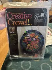 Erica Wilson Columbia Minerva Crewel COMPLETE Kit Floral Pincushion 7240 NOS