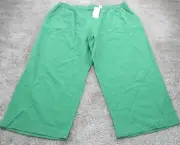 Millers 3/4 Length Pants 20 L22 Green Elastic Waist Cotton Wide Leg - New