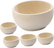COHEALI Wooden Craft Toys 5pcs Unfinished Mini Bowls for DIY Art Projects Decorative Pieces
