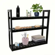 NNETM Wall Mounted Storage Rack with Rod - Black