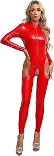 [GRRKDFQ] Women Lingerie Open Crotch Jumpsuit Back Zipper Crotch Lingerie