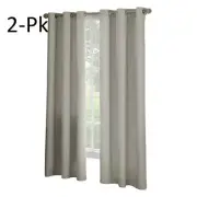 Solaris Microfiber Blackout Window Panel in Linen - 42 in. W x 84 in. L 2-Pack