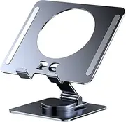 TEESSO Mini iPad Stand With 360 Degree Rotatable Adjustable Tablet Holder, Foldable Aluminum Desktop Stand Dock With Anti-Slip Pads for iPad Magnetic Cooler X42 X80 CX05