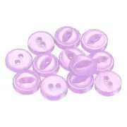 50pcs Purple Round Sewing Buttons 9mm Resin 2-Hole Fish Eye Craft Button