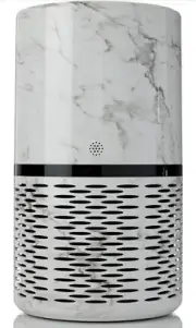 White Circular Air Purifier, Compact and Modern with UV-C Light, HEPA Filter