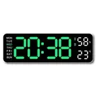 Digital Wall Clock Temperature and Humidity Week Display Electronic LED1216