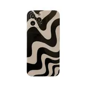 Wavy Phone Case - iPhone 16, 16 Plus, 16 Pro, 16 Pro Max, 15, 15 Pro, 15 Pro Max, 14, 14 Plus, 14 Pro, 14 Pro Max, 13, 13 Pro, 13 Pro Max Black & White - iPhone 11