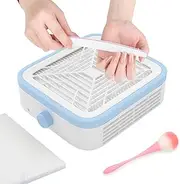 ANGNYA Nail Dust Collector, 120 W Vacuum Dust Collector with Reusable Filter and Dust Brush Powerful Extractor Dust Collector for Nails Low Noise Dust Collector Nail Tech for Home Salon