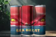 The Sea Beast (2022) Movie Poster 20 Ounce Stainless Steel Tumbler Metal Straw