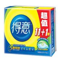 在飛比找神腦生活優惠-【得意】連續抽取式花紋衛生紙100抽*(11+1)包*7袋(