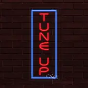 NEW "TUNE UP" w/BORDER VERTICAL 30x12x1 INCH LED FLEX WINDOW INDOOR SIGN 31640