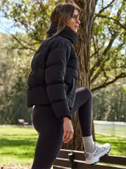 Womens Black Puffer Jacket. Running Bare Coats & Outerwear