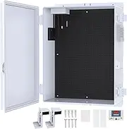 Akwscyby Outdoor Electrical Box, Waterproof Electrical Junction Box IP65 ABS Plastic Enclosure with Fan & Thermostat, Mounting Plate and Hinged Lid (15.7" H x 11" L x 5.9" W)