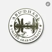 Abu Dhabi United Arab Emirates Travel Retro | 4'' X 4'' Round Decorative Magnet