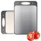 Double Sided Stainless Steel Cutting Board Wheat Grass Cutting Board for Meat Ve