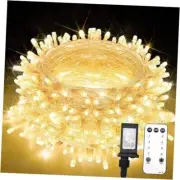 Christmas Lights Outdoor, 66 ft 200 LED Plug in Fairy String 200LED Warm White