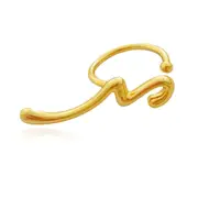 Culturesse Amira Art Sterling Silver Adjustable 2cm Open Ring 18K Gold Plating