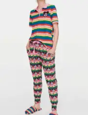 NEW PETER ALEXANDER MICKEY MOUSE PJ SET TOP & PANTS WOMENS MEDIUM M RRP$159.90