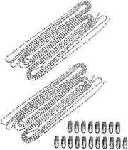 DOITOOL 2 Sets Bead Chain Dog Tag Chain Necklace Chain Roller Blinds for Windows Window Roller Blinds Roller Blind Chain Chains Ball Chain with Connectors Pull Chain Extender Metal Beaded