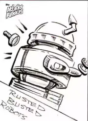 2020 Topps Mars Attacks Wacky Packages Series 4 Sketch 1/1 Rusted Busted Robots