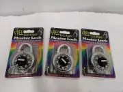 Set of 3 Master Lock Combination Padlocks with Tie Dye Color Wraps