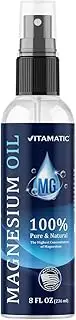 Vitamatic Pure Magnesium Oil Spray - 8 OZ - USP Grade Magnesium Spray, No Unhealthy Trace Minerals