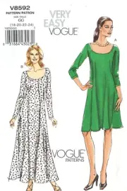 VOGUE Misses' Dress Pattern V8592 Size 18-24 UNCUT