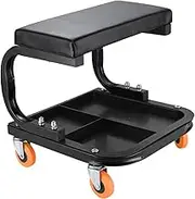 Workshop Stool Shop Seat Workshop Tool Tray Rolling Creeper Seat Universal Auto Repair Bench Heavy-Duty ToolBracket Roller(Black)