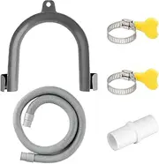 Thyonta 1 m Drain Hose Extension Kit with Hose Connector & Hose Clamp for Washing Machines Dryers Dishwashers Bend and Corrosion Resistant (Grey)