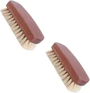 Baluue Multifunctional Polishing Shoe Brush Horse Hair Dedusting Brush with Wooden Handle for and Cleaning for Boots and Coats