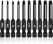 TriWing Bit Set (10 Pack - 2.3" Long Magnetic Heads) in The Following Tri Wing Bits Screwdriver Sizes: Y000, Y00, Y0, Y1, Y2, Y2.5, Y3, Y4, Y5, and Y6