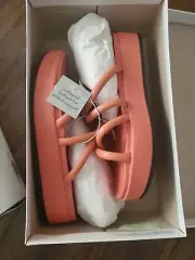 A New Day Women's Soft Apricot Orange Dory Platform Heel Sandals Size 6