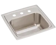 Elkay Lustertone Stainless Steel 15" x 15" x 7-1/8",Single Bowl Drop-in Bar Sink