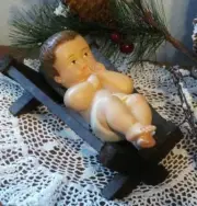 Baby Jesus Removable Statue for Nativity Set 6.5 inch Wood Crib Manger 1121
