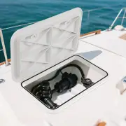 CostwayMarine Deck Access Hatch with 180° Lid Hinge and Non-Slip Surface-White